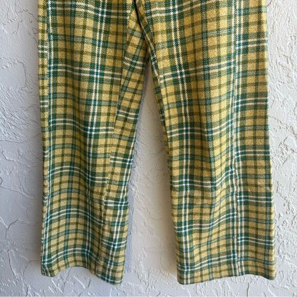 FREE PEOPLE Pants Women  2 Shape Up Trouser Plaid Check Hi Rise Relaxed Fit - Picture 3 of 11